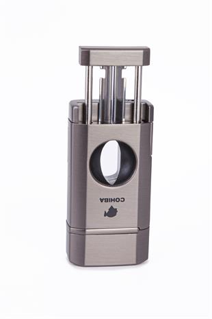 Cohiba 3 Torch Pürmüz Gunmetal Dahili V Kesicili Metal Puro Çakmağı