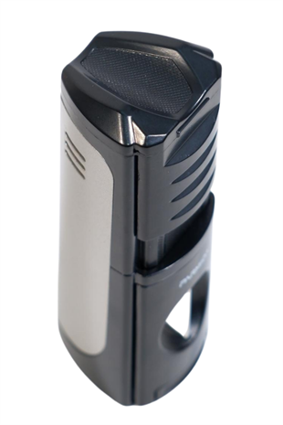 Parmida 3 Torch Pürmüz Kesici & Delicili Siyah Gunmetal Metal Puro Çakmağı