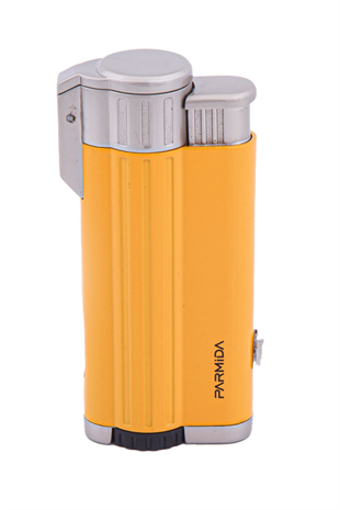 Parmida 3 Torch Pürmüz Sarı-Gümüş Puro Çakmağı