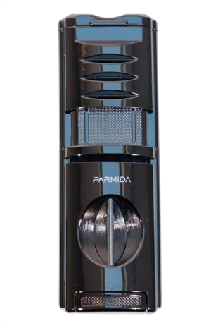 Parmida 3 Torch Pürmüz Kesici & Delici & Sehpalı Karbon Desenli Metal Puro Çakmağı