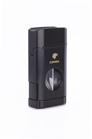 Cohiba 3 Torch Pürmüz Siyah Dahili V Kesicili Metal Puro Çakmağı