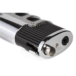 Parmida 3 Torch Pürmüz Siyah-Gümüş Metal Puro Çakmağı