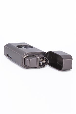 Cohiba 3 Torch Pürmüz Gunmetal Dahili V Kesicili Metal Puro Çakmağı