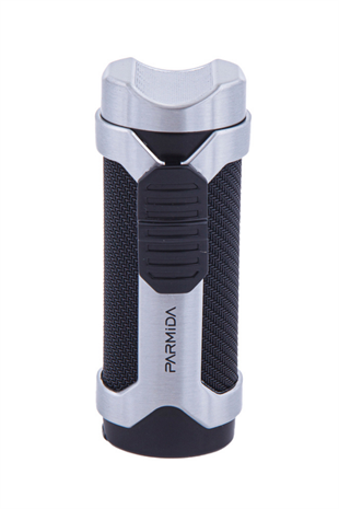 Parmida 3 Torch Pürmüz Siyah-Gümüş Puro Çakmağı