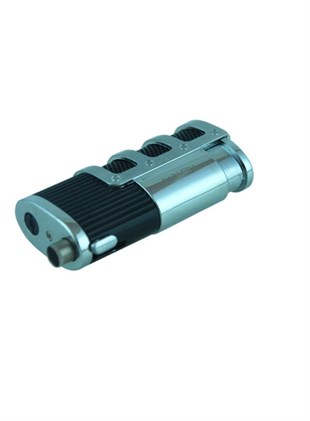 Parmida 3 Torch Pürmüz Siyah-Gümüş Puro Çakmağı