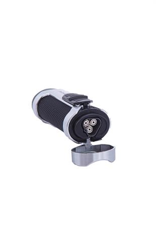 Parmida 3 Torch Pürmüz Siyah-Gümüş Puro Çakmağı