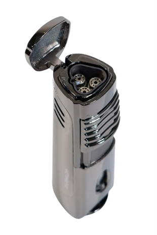 Parmida Üç Torch Pürmüz Gunmetal Delicili Metal Puro Çakmağı