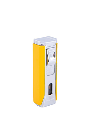 Parmida Üç Torch Pürmüz Sarı-Gümüş Puro Çakmağı