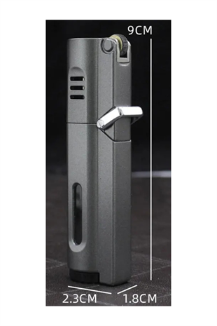 PremiumQuality Parlak Gunmetal 3 Torch Pürmüz Metal Puro Çakmağı