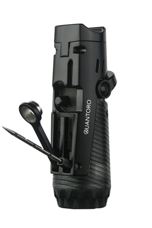 Quantoro 3 Torch Pürmüz Siyah Delici & İğneli Metal Puro Çakmağı