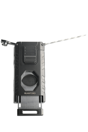 Quantoro Üç Torch Pürmüz Easy S/İğneli/Delicili Gunmetal Metal Puro Çakmağı