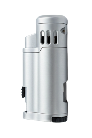 Quantoro 3 Torch Pürmüz Gümüş Metal Puro Çakmağı