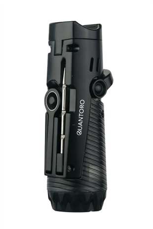Quantoro 3 Torch Pürmüz Siyah Delici & İğneli Metal Puro Çakmağı