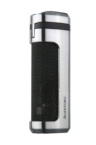 Quantoro 3 Torch Pürmüz Gümüş-Siyah Metal Puro Çakmağı