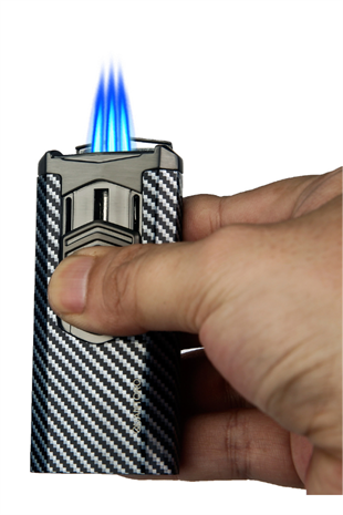 Quantoro 3 Torch Pürmüz Siyah-Karbon Metal Puro Çakmağı