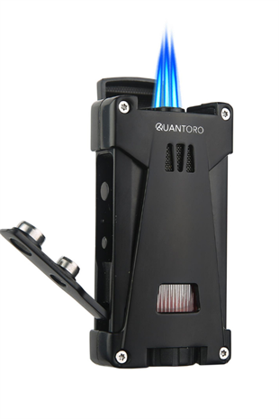 Quantoro 3 Torch Pürmüz Siyah Metal Puro Çakmağı
