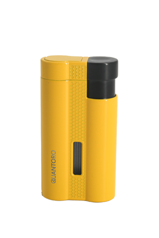 Quantoro 3 Torch Pürmüz Sarı-Siyah Metal Puro Çakmağı