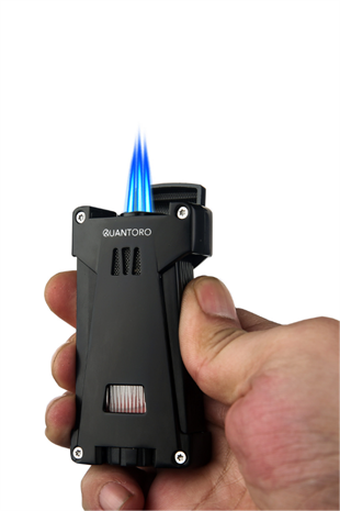 Quantoro 3 Torch Pürmüz Siyah Metal Puro Çakmağı