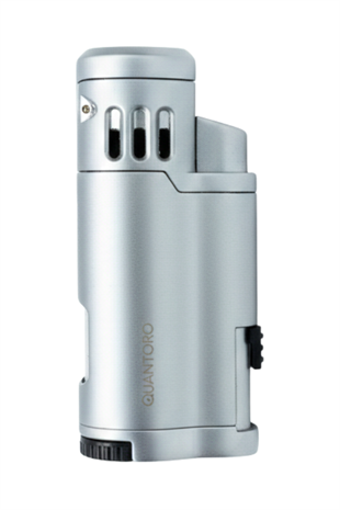 Quantoro 3 Torch Pürmüz Gümüş Metal Puro Çakmağı