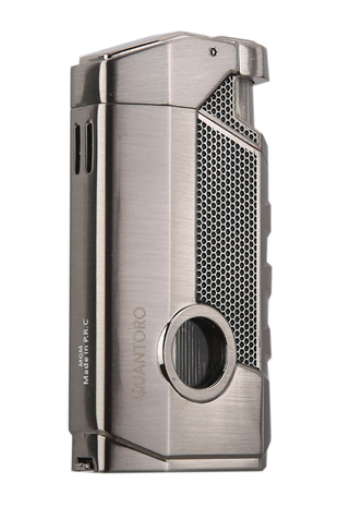 Quantoro 3 Torch Pürmüz Gümüş Metal Puro Çakmağı