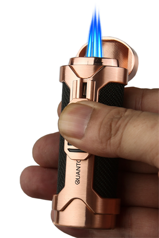 Quantoro 3 Torch Pürmüz Delicili Siyah-Gold Metal Puro Çakmağı