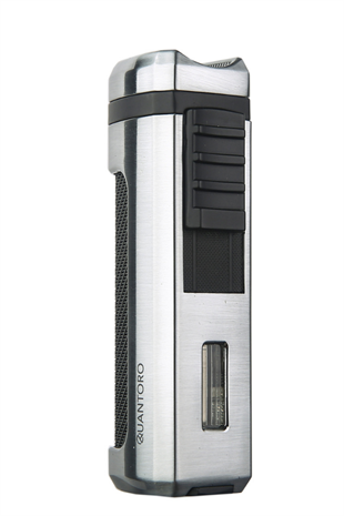 Quantoro Üç Torch Pürmüz Delicili Gümüş Metal Puro Çakmağı