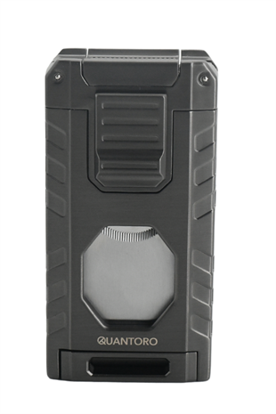 Quantoro Üç Torch Pürmüz Easy S/İğneli/Delicili Gunmetal Metal Puro Çakmağı