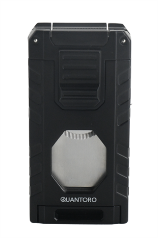 Quantoro Üç Torch Pürmüz Easy S/İğneli/Delicili Siyah Metal Puro Çakmağı