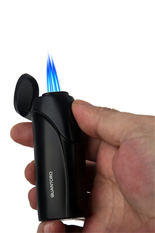 Quantoro 3 Torch Pürmüz Elektrikli Gunmetal Metal Puro Çakmağı