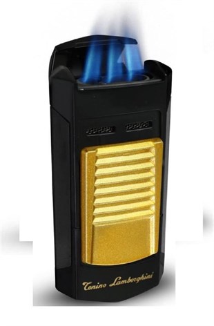Tonino Lamborghini 3 Torch Pürmüz Gold-Siyah Puro Çakmağı
