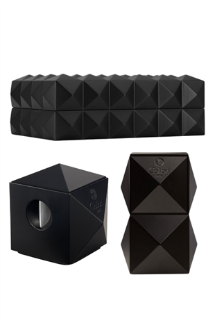 Colibri Quasar Çakmak Kesici Humidor Siyah Üçlü Puro Seti
