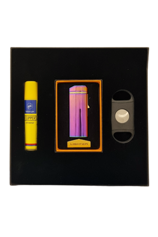 PremiumQuality Çakmak Kesici Gaz Çok Renkli Üçlü Puro Seti