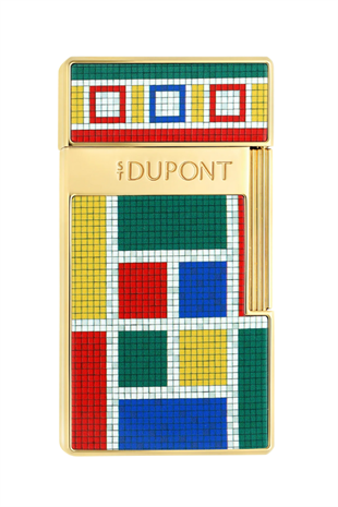 S.T. Dupont Casablanca Mozaik Desenli Çakmak Kesici Küllük Premium Üçlü Puro Seti