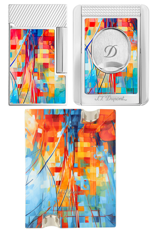 S.T. Dupont Graffty Çakmak Kesici Küllük Üçlü Puro Seti