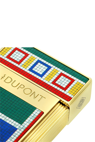 S.T. Dupont Casablanca Mozaik Desenli Çakmak Kesici Küllük Premium Üçlü Puro Seti