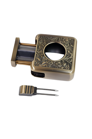 Parmida Gold İşlemeli V-Cut Puro Makası Kesici