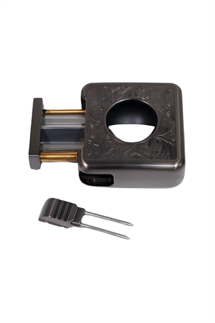 Parmida Gunmetal İşlemeli V-Cut Puro Makası Kesici