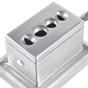 PQ Gümüş Masa Tipi 4 Fonksiyonlu Metal Puro Makası Kesici