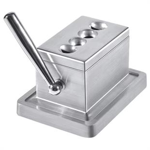 PQ Gümüş Masa Tipi 4 Fonksiyonlu Metal Puro Makası Kesici