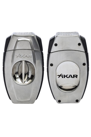 Xikar Flip Dual Gümüş V & Düz Puro Makası Kesici