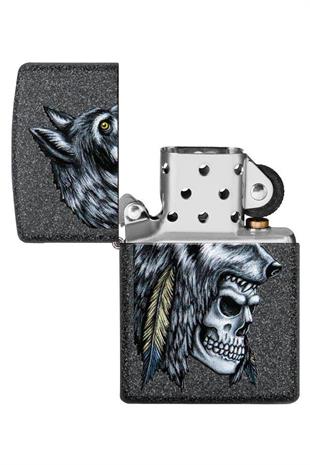 Zippo Çakmak 29863-069953 Wolf Skull Feather Design