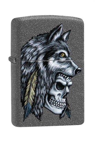 Zippo Çakmak 29863-069953 Wolf Skull Feather Design