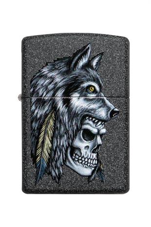 Zippo Çakmak 29863-069953 Wolf Skull Feather Design
