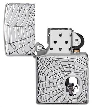 Zippo Çakmak 167 Spider Web Skull Design 29931-075211