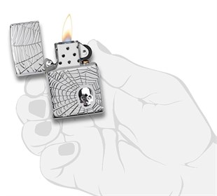 Zippo Çakmak 167 Spider Web Skull Design 29931-075211