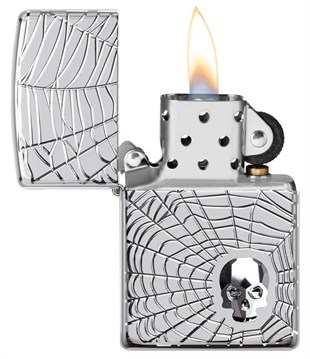 Zippo Çakmak 167 Spider Web Skull Design 29931-075211