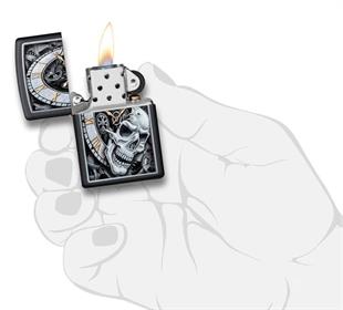 Zippo Çakmak 218 Skull Clock Design 29854-069943