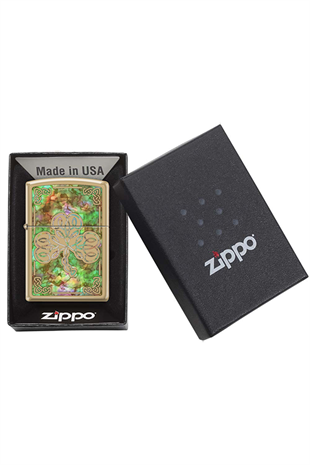 Zippo Çakmak 254B-062290 Celtic Clover In Fuzion