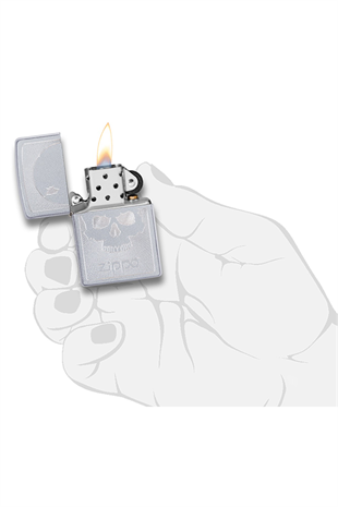Zippo Çakmak 29858-069952 Skull With Lines 1