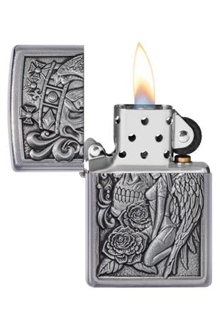 Zippo Çakmak 49442-087410 207 Skull And Angel Emblem